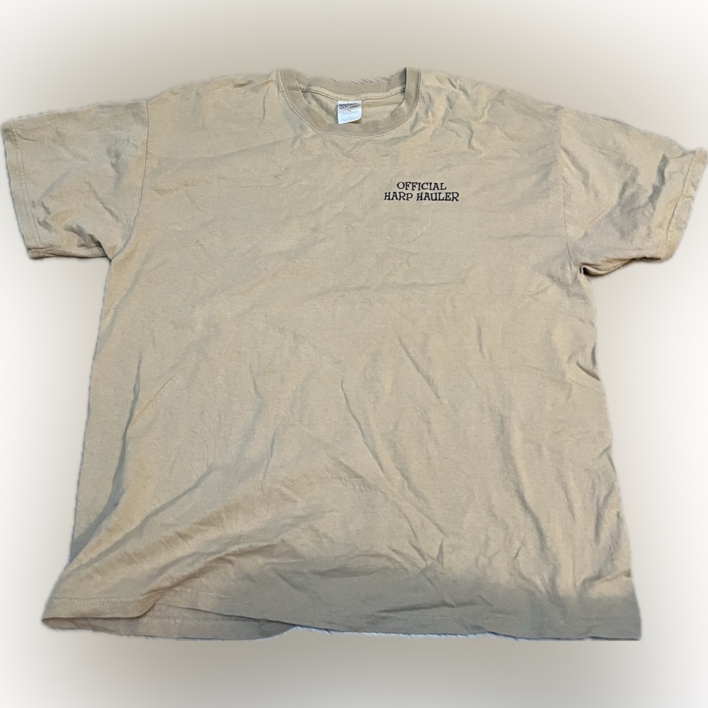 “Official Harp Hauler” Gildan Tan Short Sleeve Tee